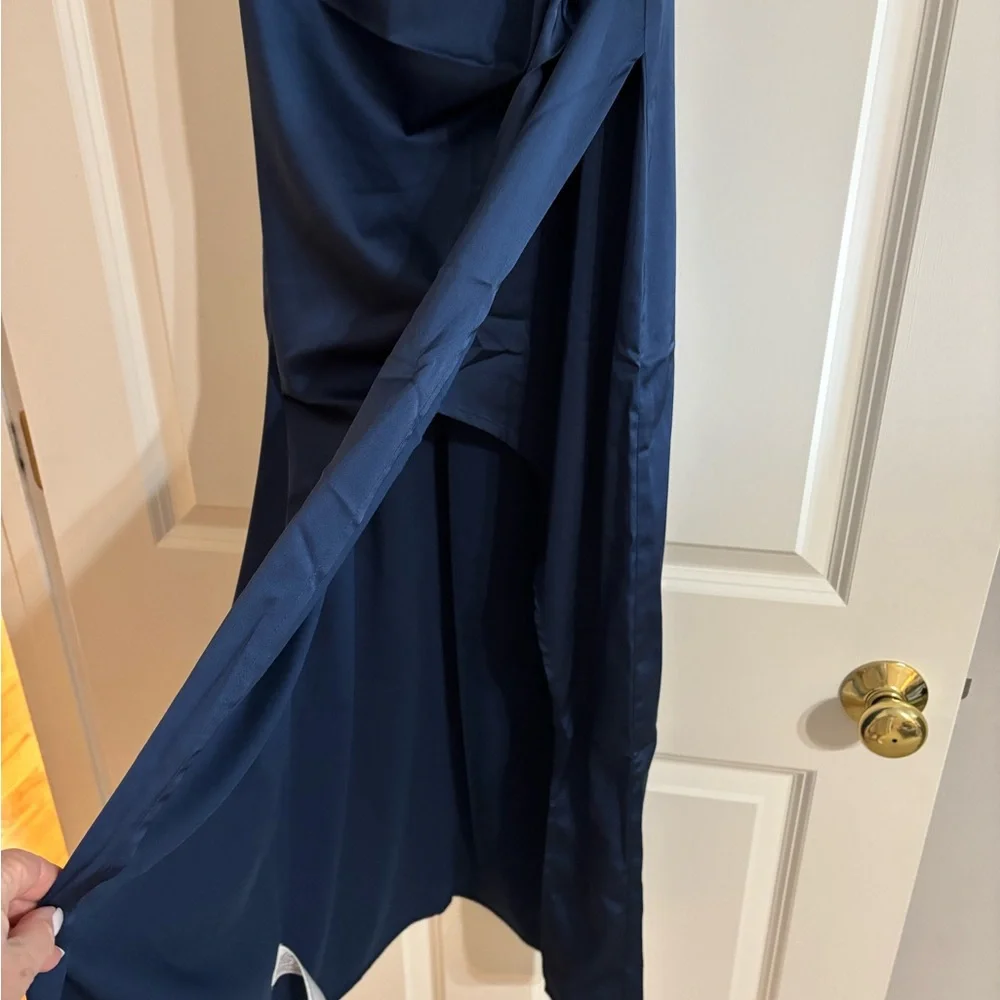 Abercrombie & Fitch Navy Draped Cowl Navy Dress